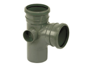 Soil Pipe, Fittings & Accessories: 92.5 Degree Double Socket Branch Grey