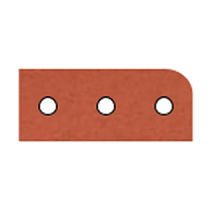 Shaped angled bricks: single bullnose brick red