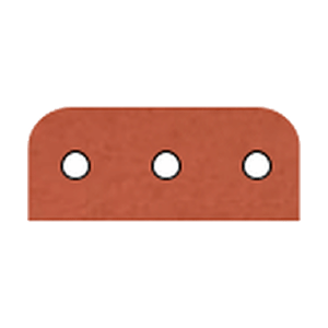 Shaped angled bricks: double bullnose brick red