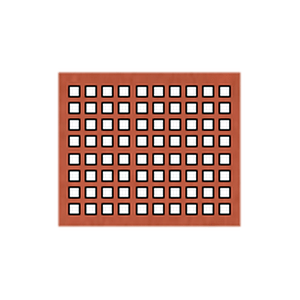 Shaped angled bricks: red air brick 215mmx215mmx50mm