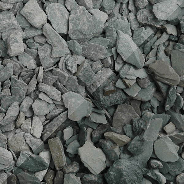 Chippings gravels pebbles: crushed slate green 25kg bag