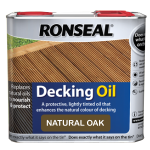 Decking components accessories kits: decking oil natural oak 2.5ltr