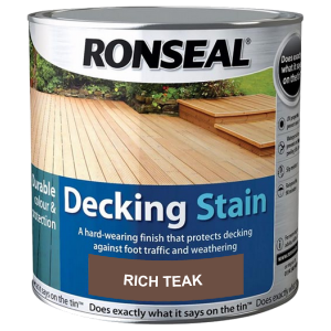 Decking components accessories kits: decking stain rich teak 2.5ltr