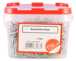 Nails: round wire nail 40mm tub