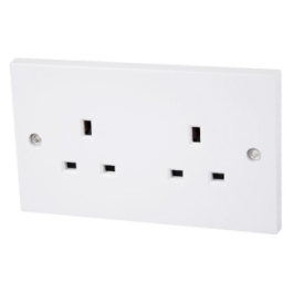 Electrical products: unswitched socket 2 gang