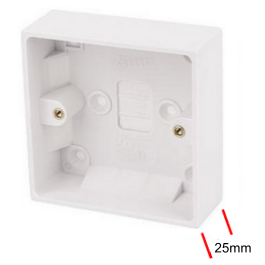 Electrical products: surface box 1 gang 25mm