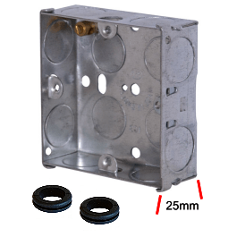Electrical products: metal flush box 1 gang 25mm