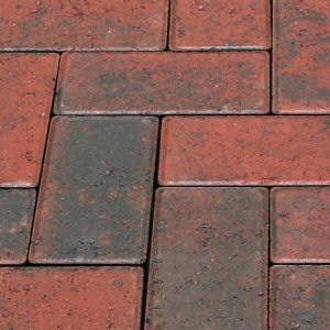 50mm pavers: red brindle 50mm block paver