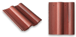 Roof slates tiles: double roll top roof tile red