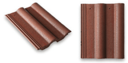 Roof slates tiles: double roll top roof tile brown