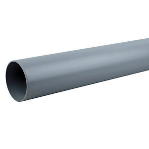 Soil pipe accessories: soil pipe plain ended 110mm x 3mtr grey