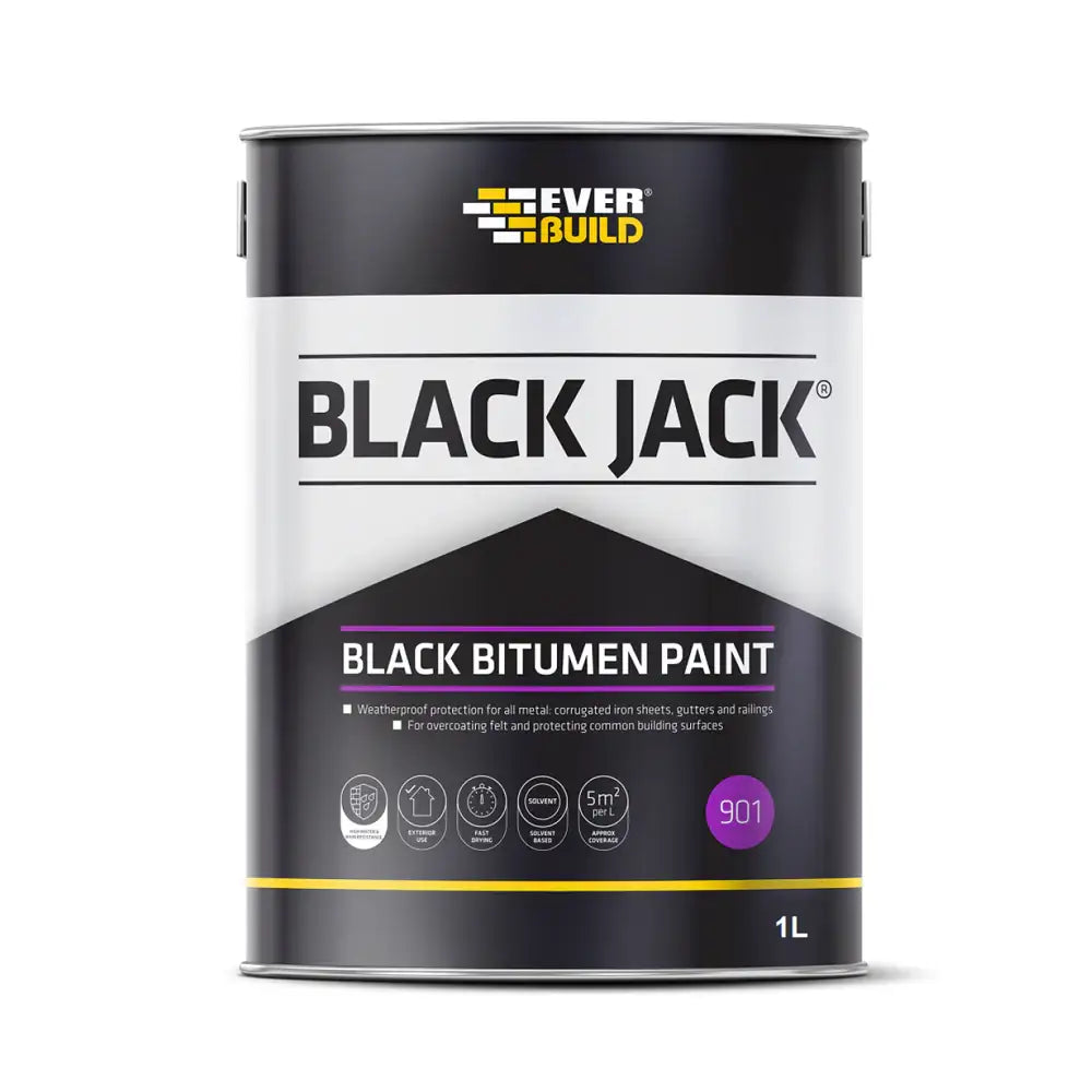 Everbuild 901 Black Jack Bitumen Paint 1L