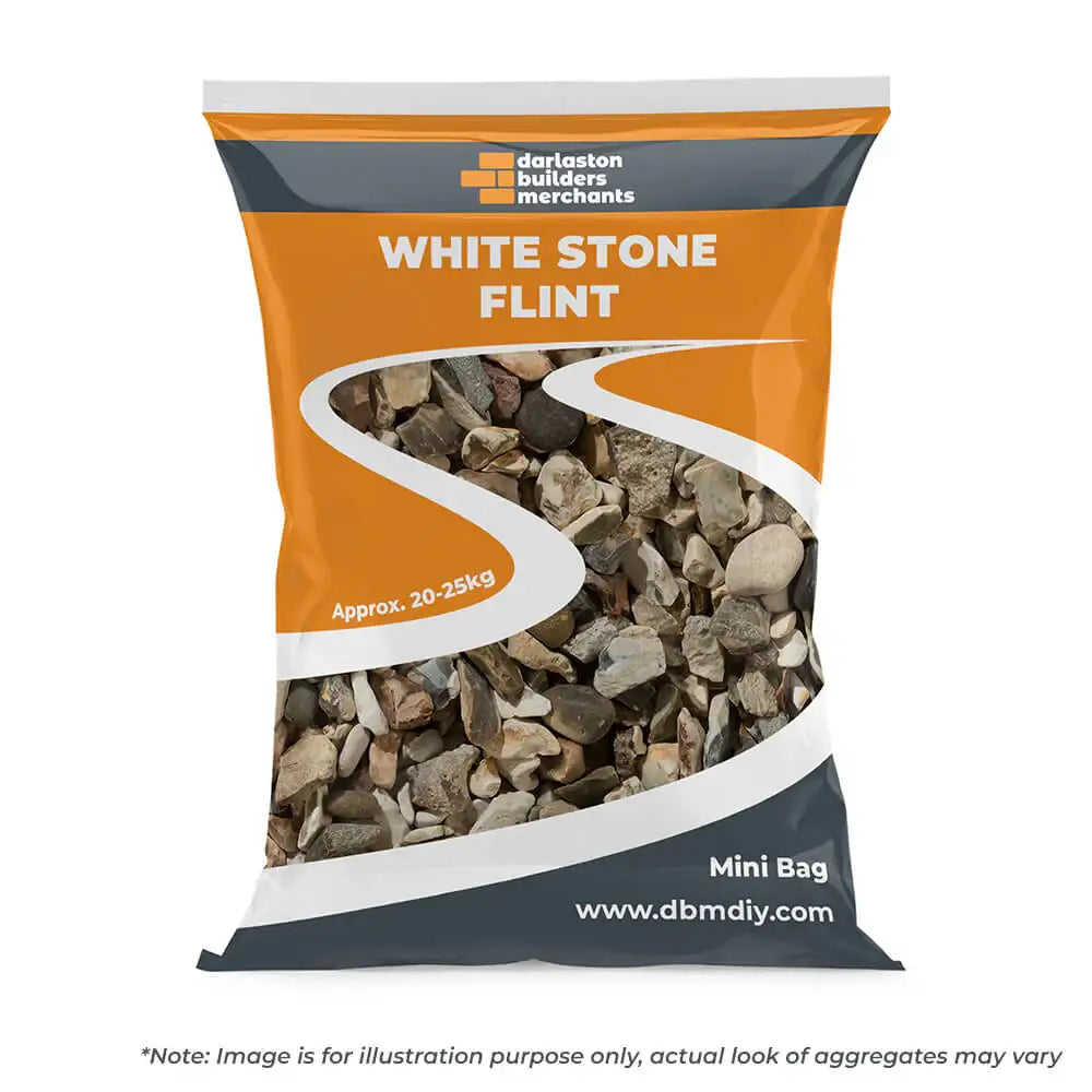20mm White Stone Flint Maxi Bag 25kg Gravel