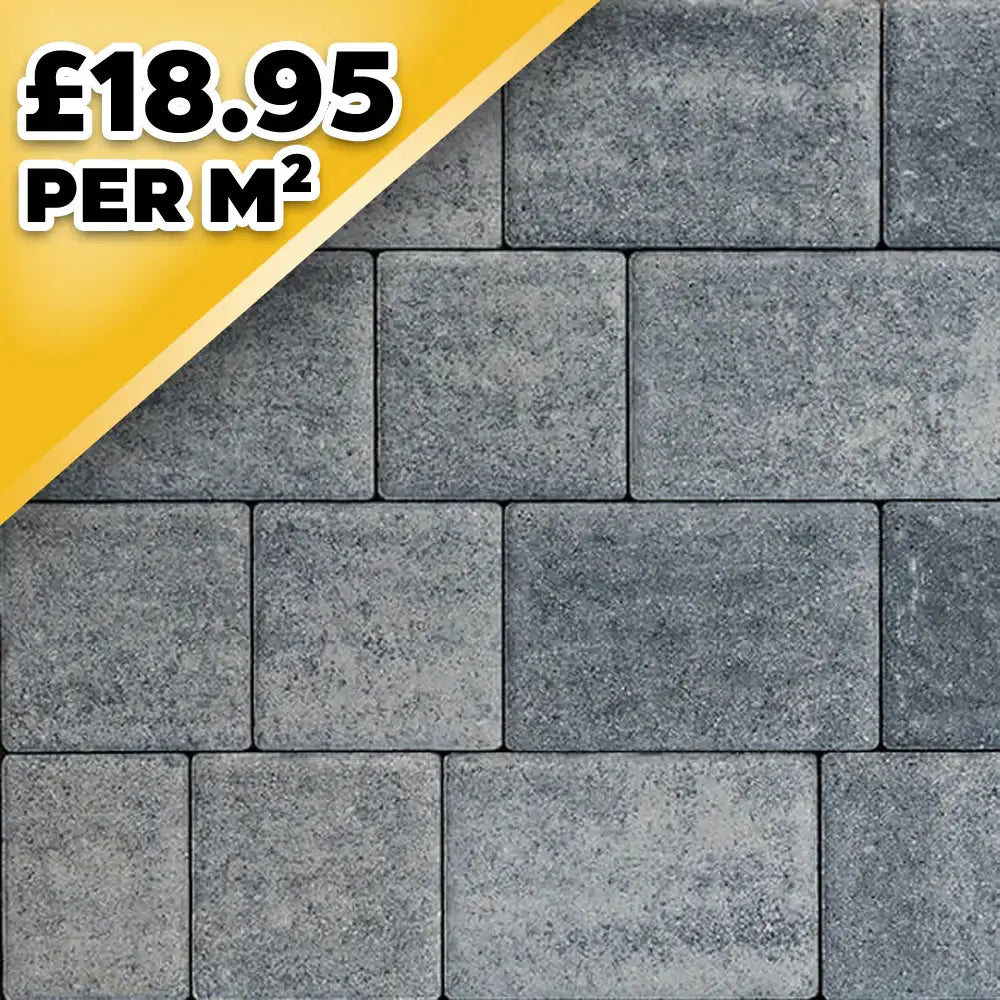 Premium 50mm Montford Silver Haze Trio 3 Sized Block Paver