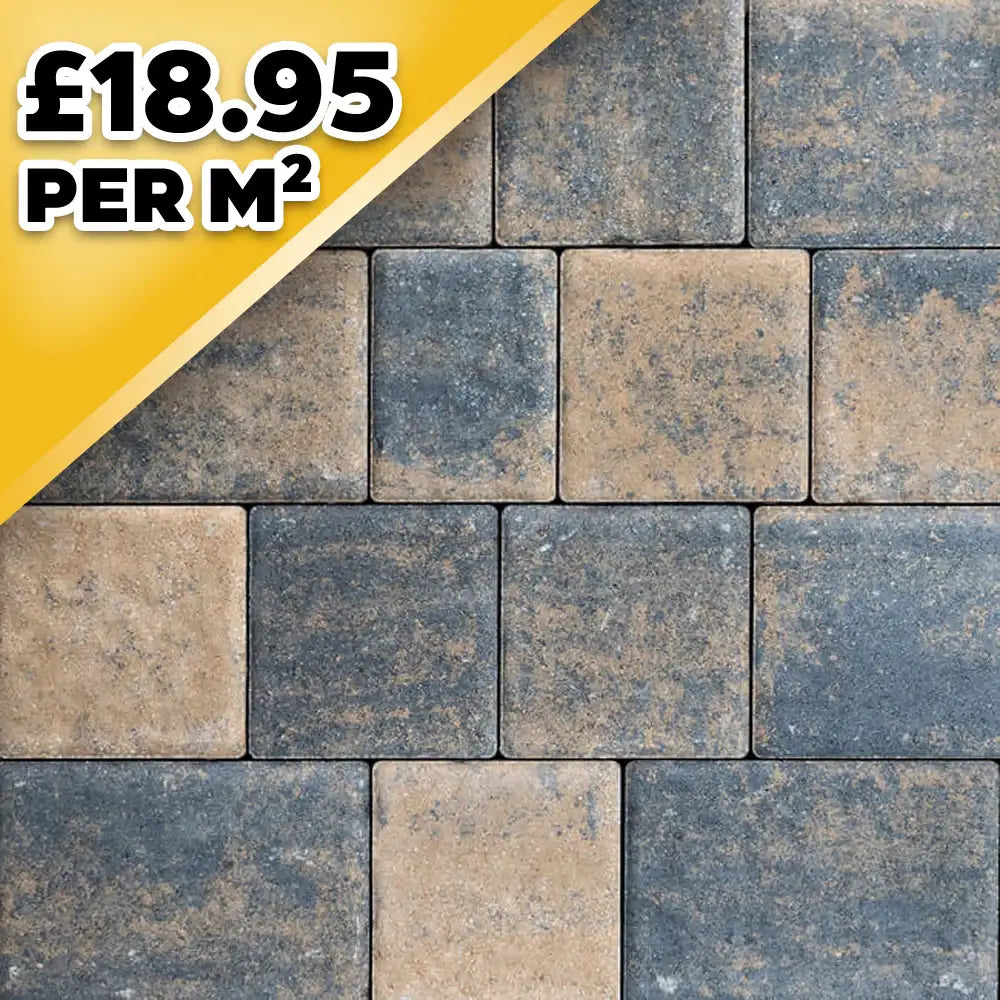 Premium 50mm Montford Autumn Mist Trio 3 Sized Block Paver