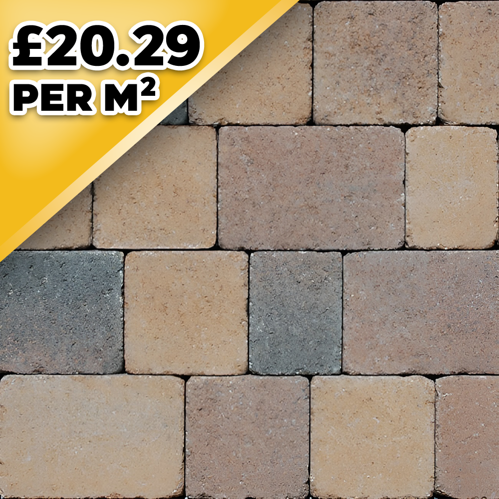 Kingspave 60mm Tumbled Cobble Chestnut 3 Size Block Paver