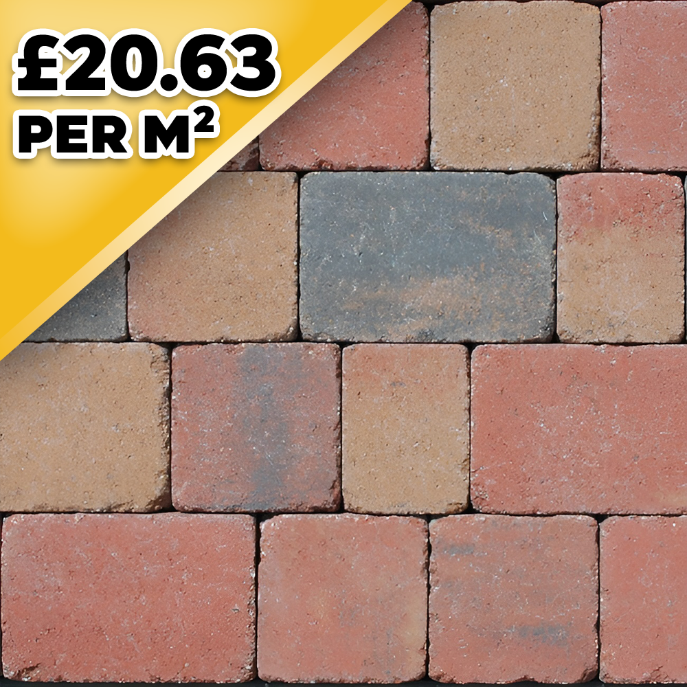 Kingspave 60mm Tumbled Cobble Maple 3 Size Block Paver