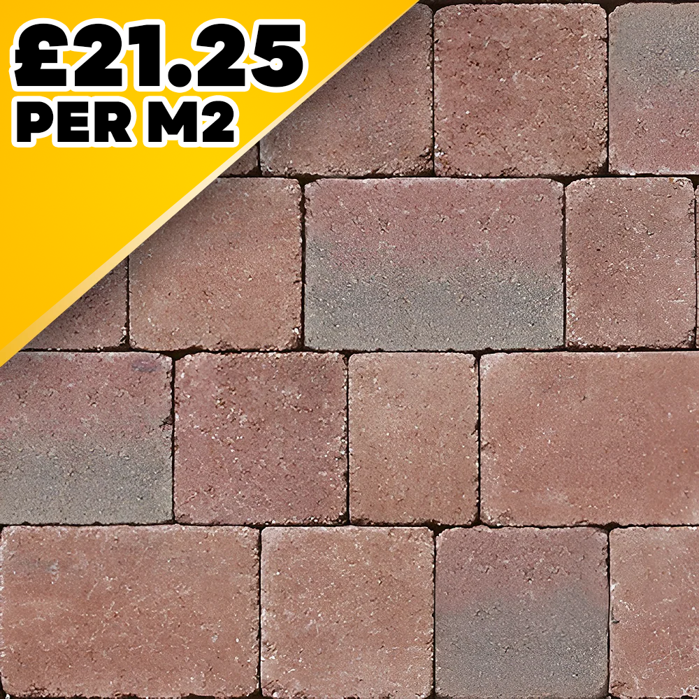 Kingspave 60mm Tumbled Cobble Mulberry 3 Size Block Paver