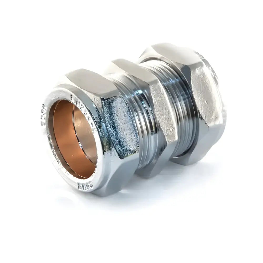 Compression Chrome Reducing Coupler 22mm x 15mm