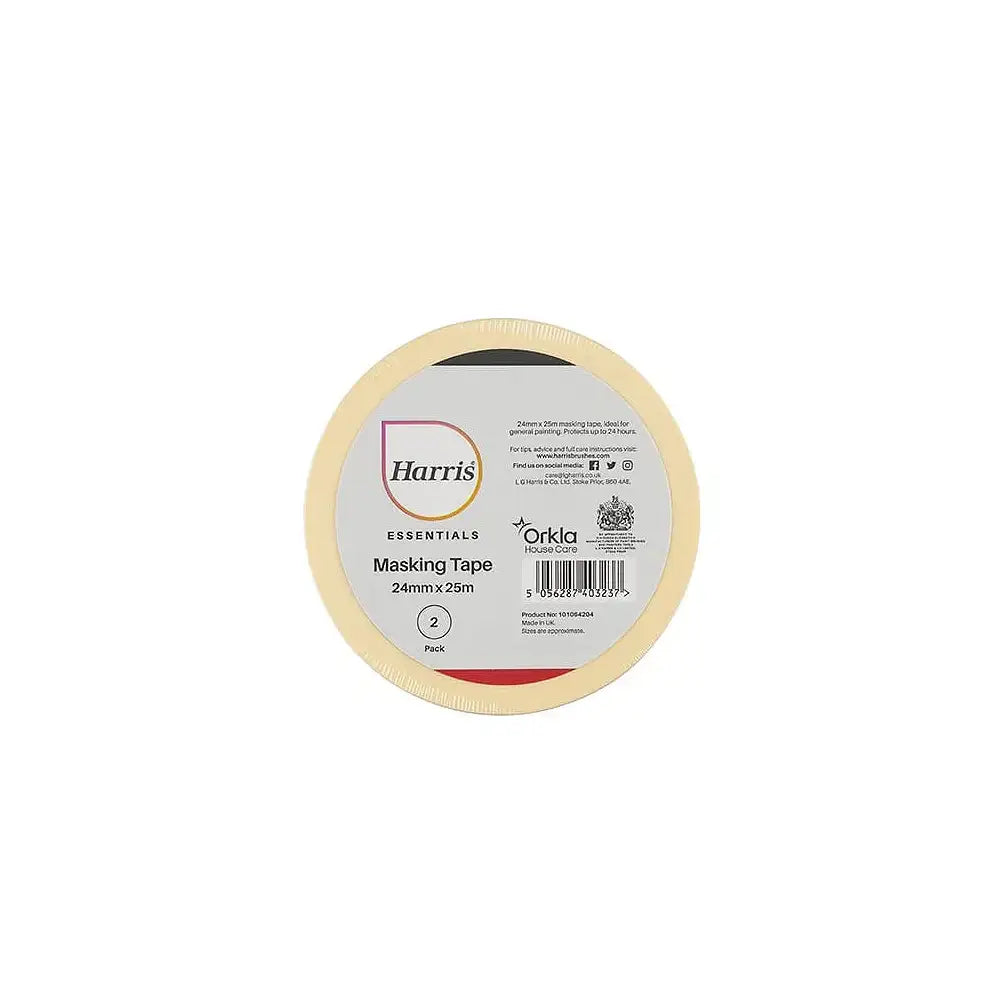 Harris Essentials Masking Tape 48mm x 25m 2 Pack
