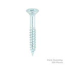 Twin Woodscrew Pz2 Csk 8 X 1 1/4" (200)
