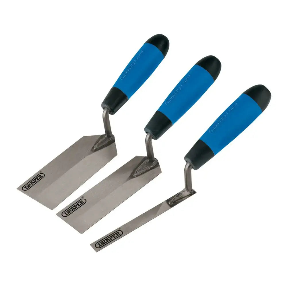Draper Soft Grip Edging Trowel Set 3 Piece