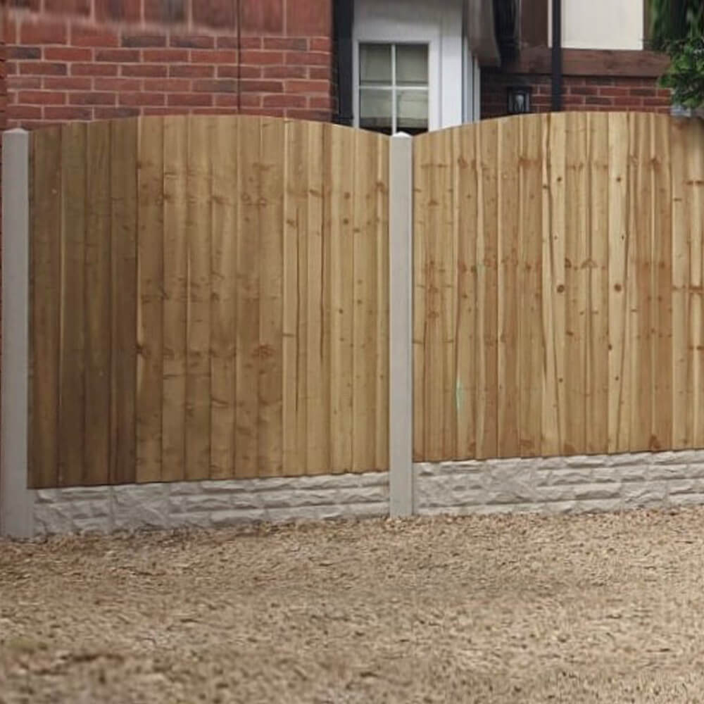Dome Featheredge Fence Panel 6ftx4ft