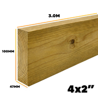 C24 47X100 Treated Tanalised Sawn Timber (4x2)