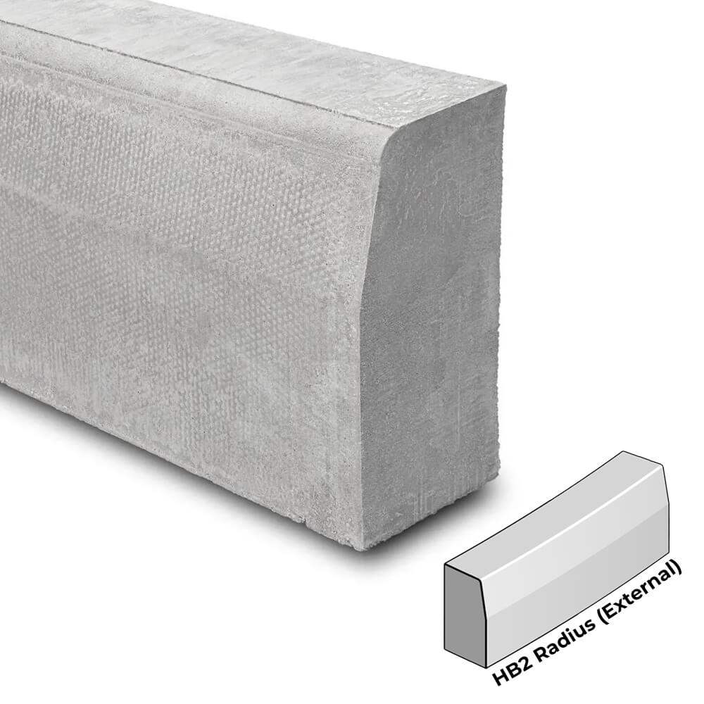Half Batter Radius Kerb External Radius 8m HB2