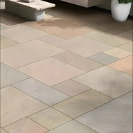 Raj Green Indian Natural Sandstone Paving Pack 22mm Calibrated 10.2m2 Patio Kit