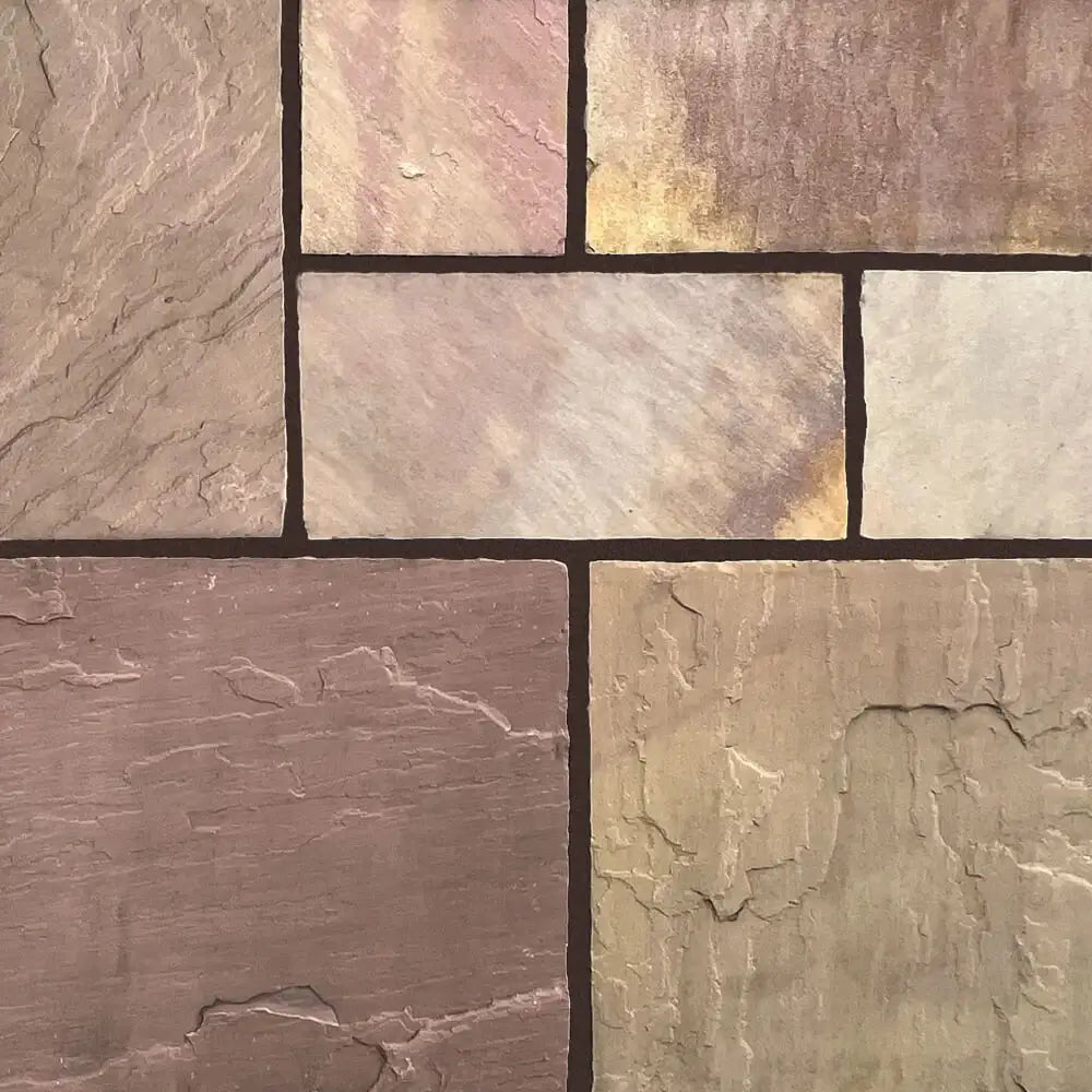 Modak Indian Natural Sandstone Paving Pack 22mm Calibrated 10.2m2 Patio Kit