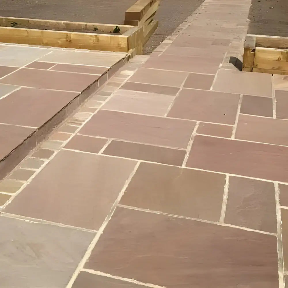 Modak Indian Natural Sandstone Paving Pack 22mm Calibrated 10.2m2 Patio Kit
