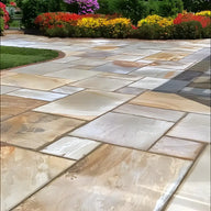 Mint Fossil Indian Natural Sandstone Paving Pack 22mm Calibrated 10.2m2 Patio Kit