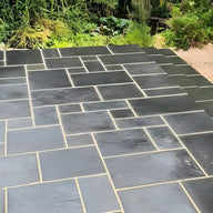 Black Slate Indian Natural Sandstone Paving Pack 22mm Calibrated 10.2m2 Patio Kit