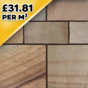 Sunrise Polished Indian Natural Sandstone Paving Pack 22mm Calibrated 9.9m2 Patio Kit