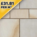 Ivory Mint Polished Indian Natural Sandstone Paving Pack 22mm Calibrated 9.9m2 Patio Kit