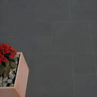 Textured Ash Black Granite Indian Natural Sandstone Paving Pack 22mm Calibrated 9.9m2 Patio Kit