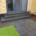 Emperor Black Indian Natural Granite Paving Pack 22mm Calibrated 9.9m2 Patio Kit