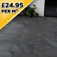 Riveria Nero Porcelain Paving TIle
