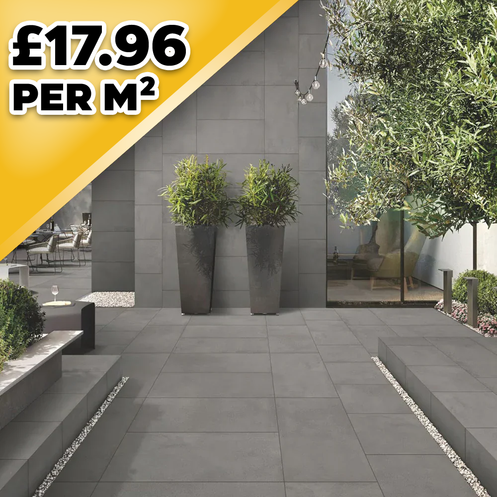 Rock Deck Gris 20mm Outdoor Porcelain Paving TIle | 900 x 600mm
