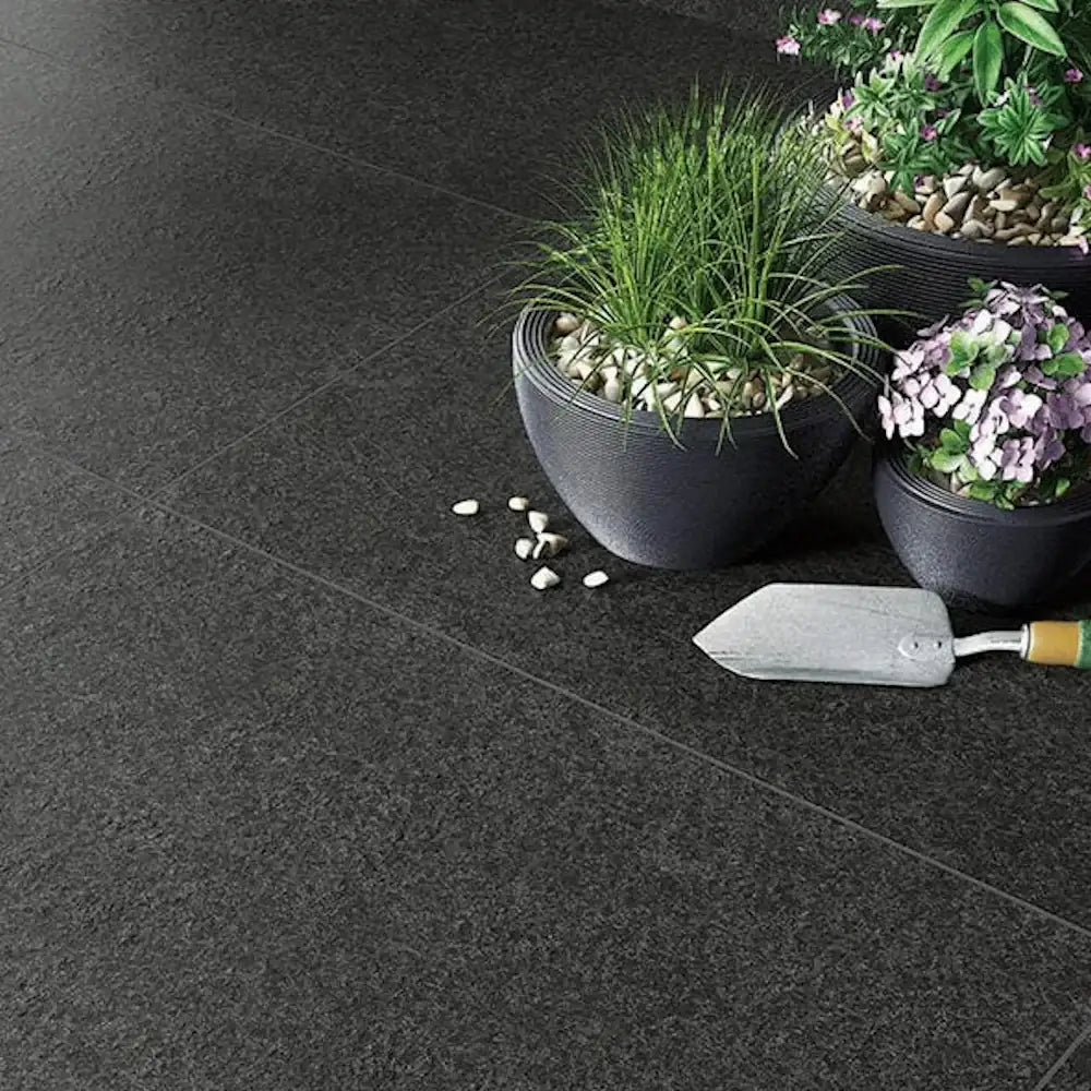 Raven Black 20mm Outdoor Porcelain Paving Tile | 900 x 600mm