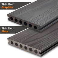 Qube Graphite/Slate Dual Sided Decking Board 140mm x 3.6m