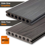Qube Slate / Graphite Composite Decking Kit 3.6m x 3.6m