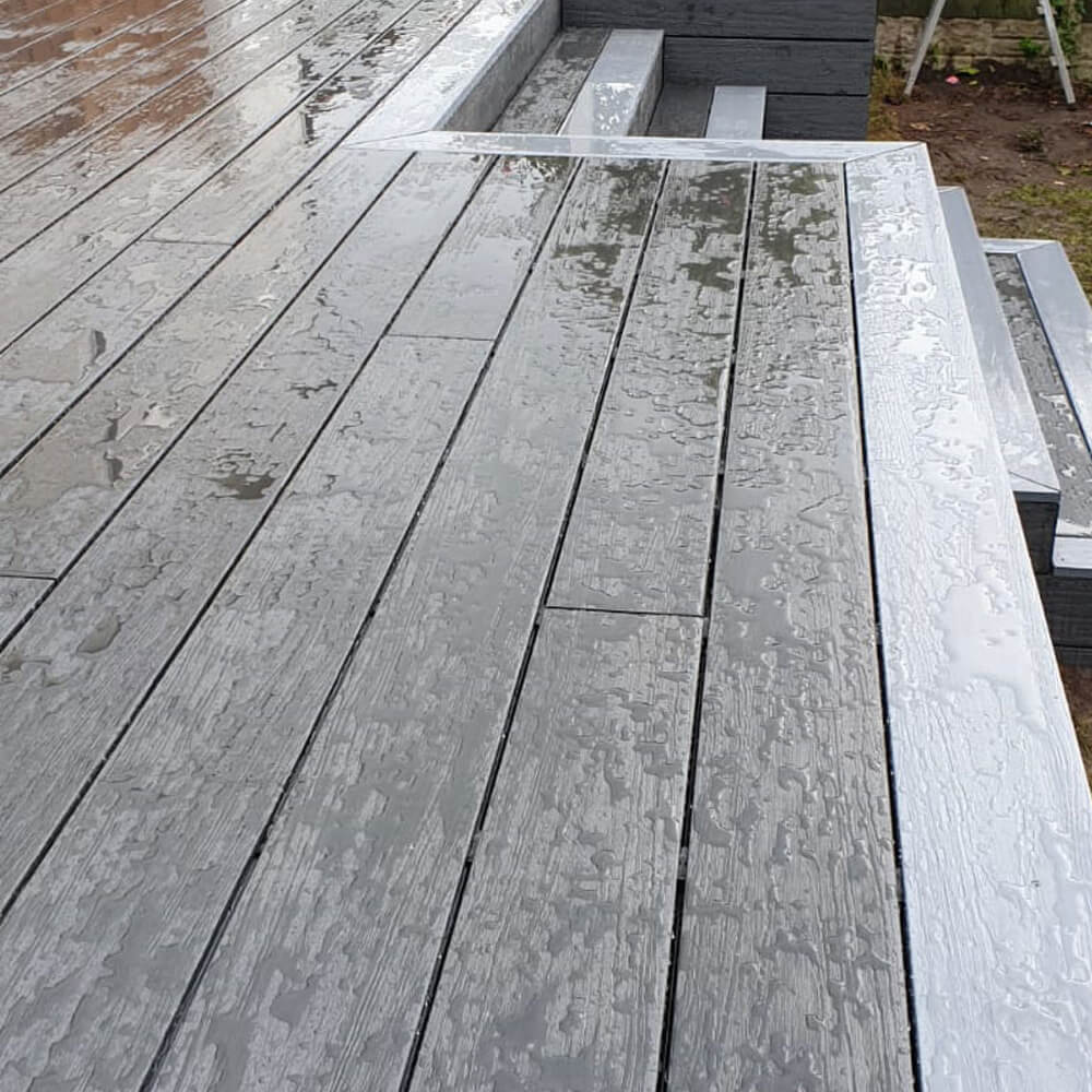 Qube Slate / Graphite Composite Decking Kit 3.6m x 3.6m