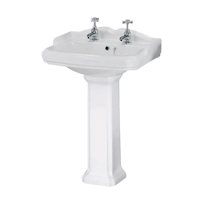 Legend 580mm Traditional 2TH Basin & Pedestal