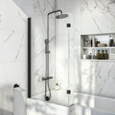 Black Framed L-Shape Bath Screen