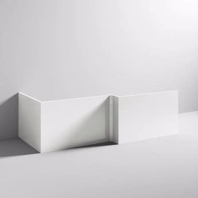 L-Shape Shower Bath MDF Front Panel (Gloss White)