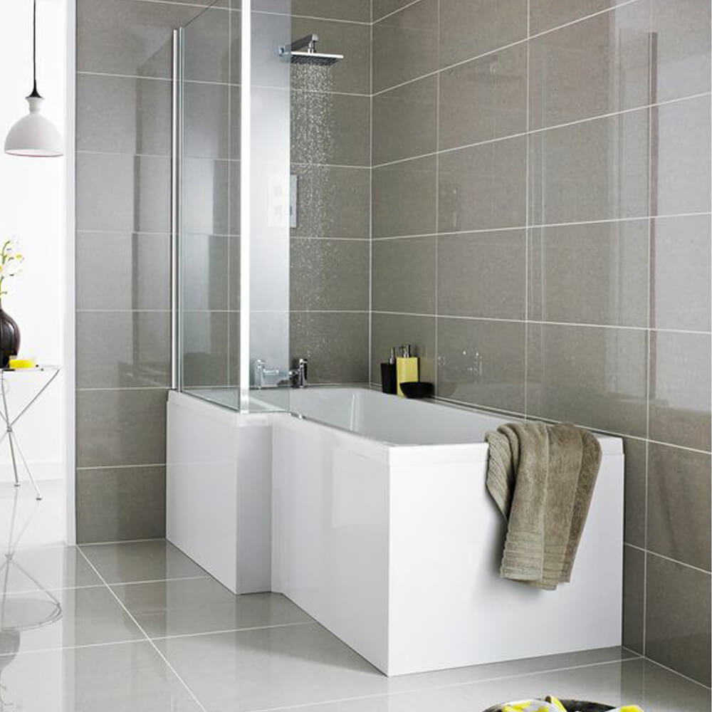 L-Shape Shower Bath MDF End Panel (Gloss White)
