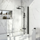 Black Square S6 Bath Screen 1400x800mm