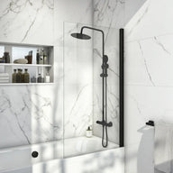 Black Square S6 Bath Screen 1400x800mm